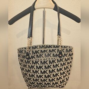 Michael Kors Black and Brown Logo Tote